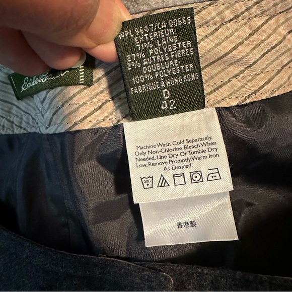 Eddie Bauer Womens Grey Cargo Wool Blend Pants with Drawstring Size 12 - Picture 5 of 10